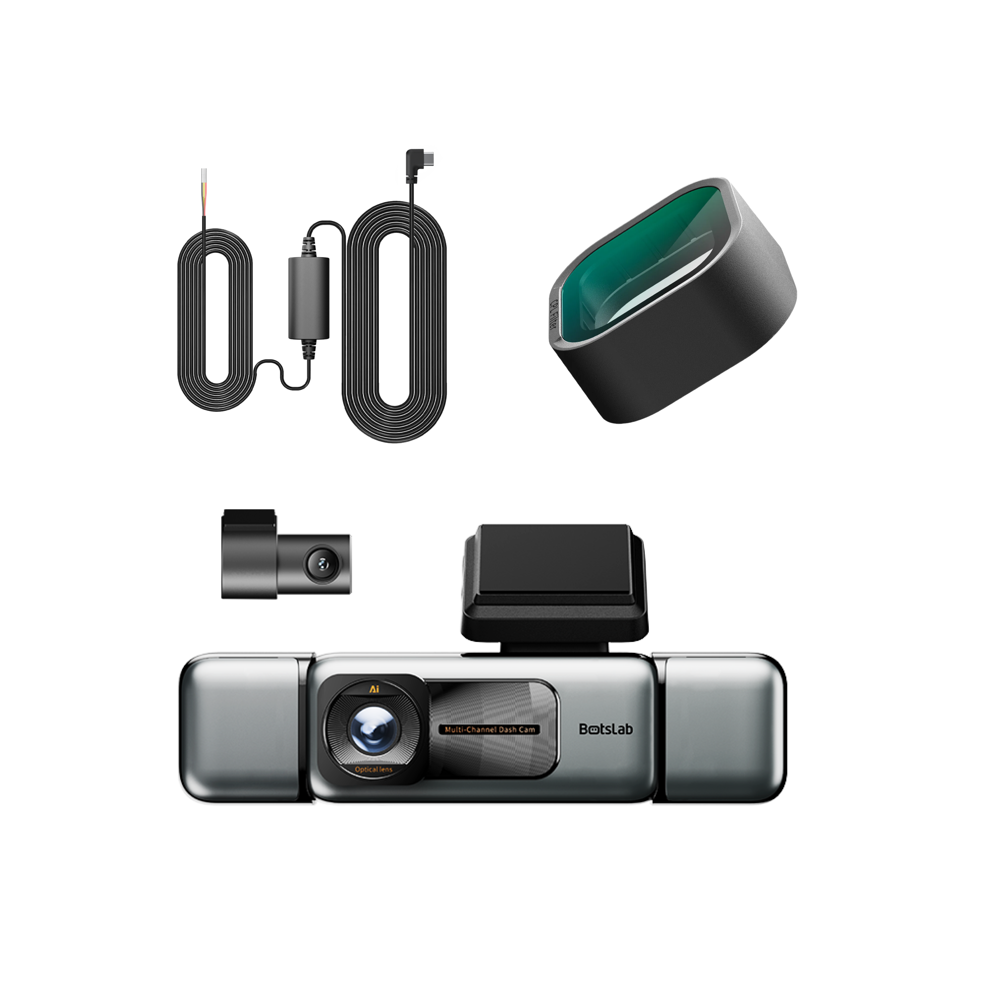 4k Dash Cam | Dash Cam Hardwire Kit | Botslab G980H with CPL Filter
