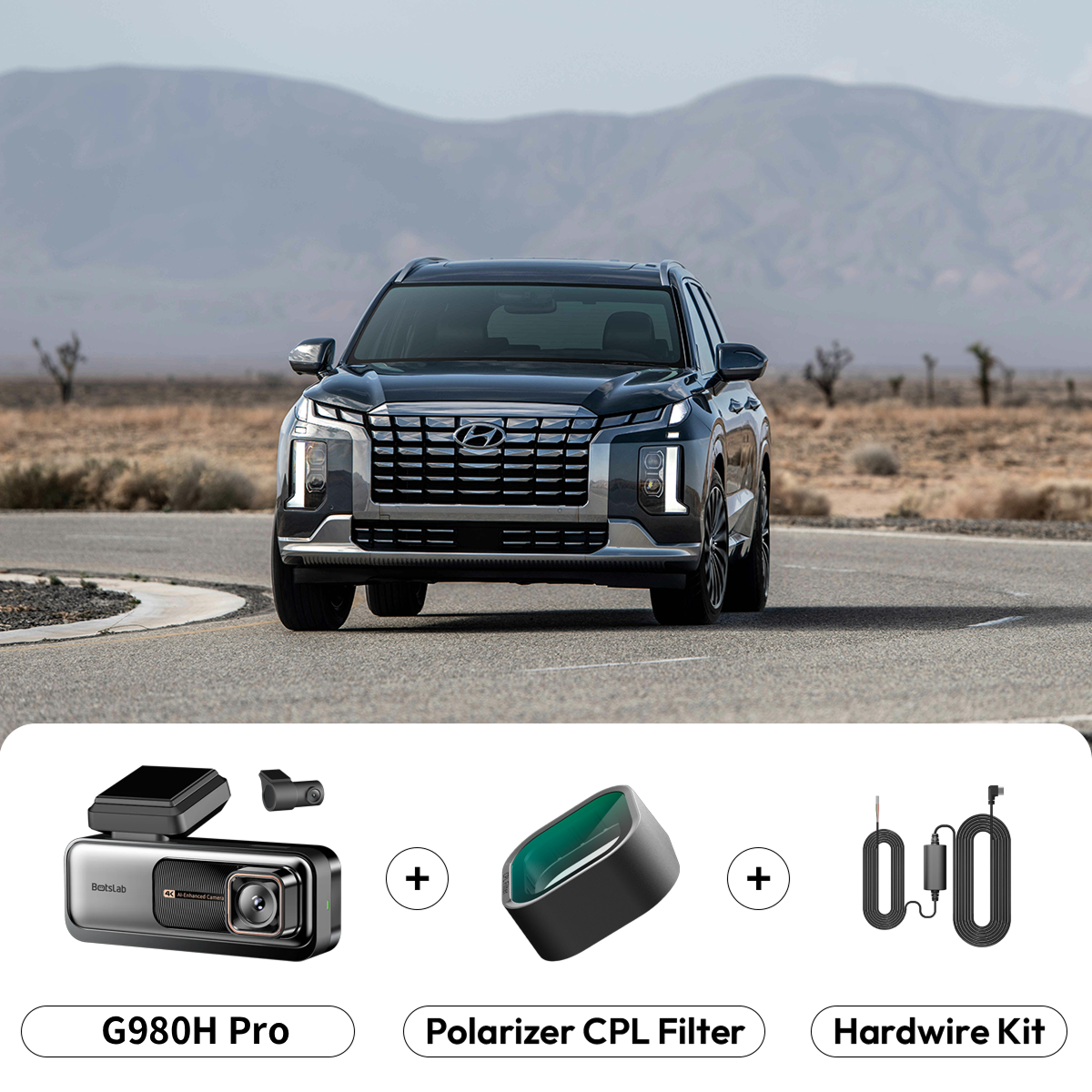 G980H Pro Dash Cam (EU) + CPL Filter & Type-C Hardwire