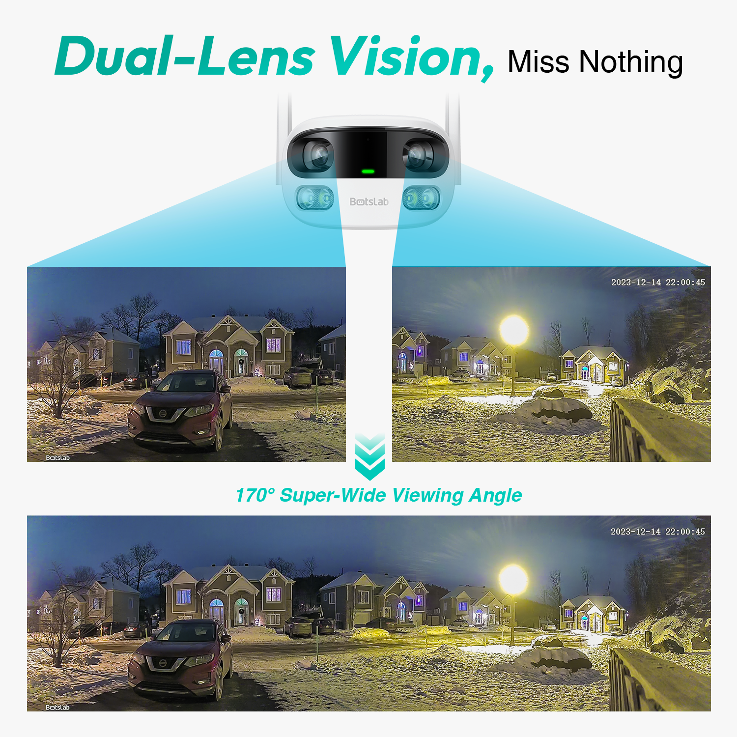 Botslab Outdoor-Kamera mit zwei Objektiven W302