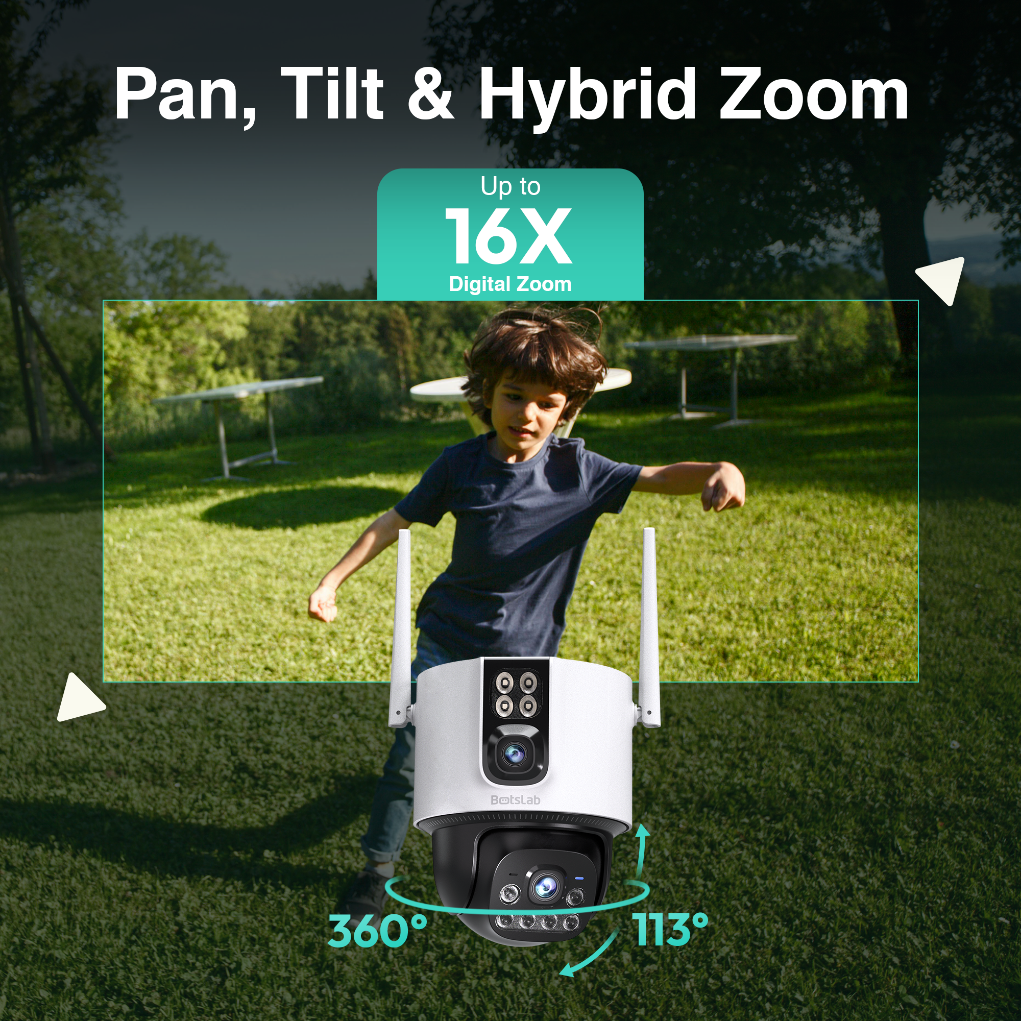 Botslab Dual-Lens PTZ Outdoor Security Camera W315