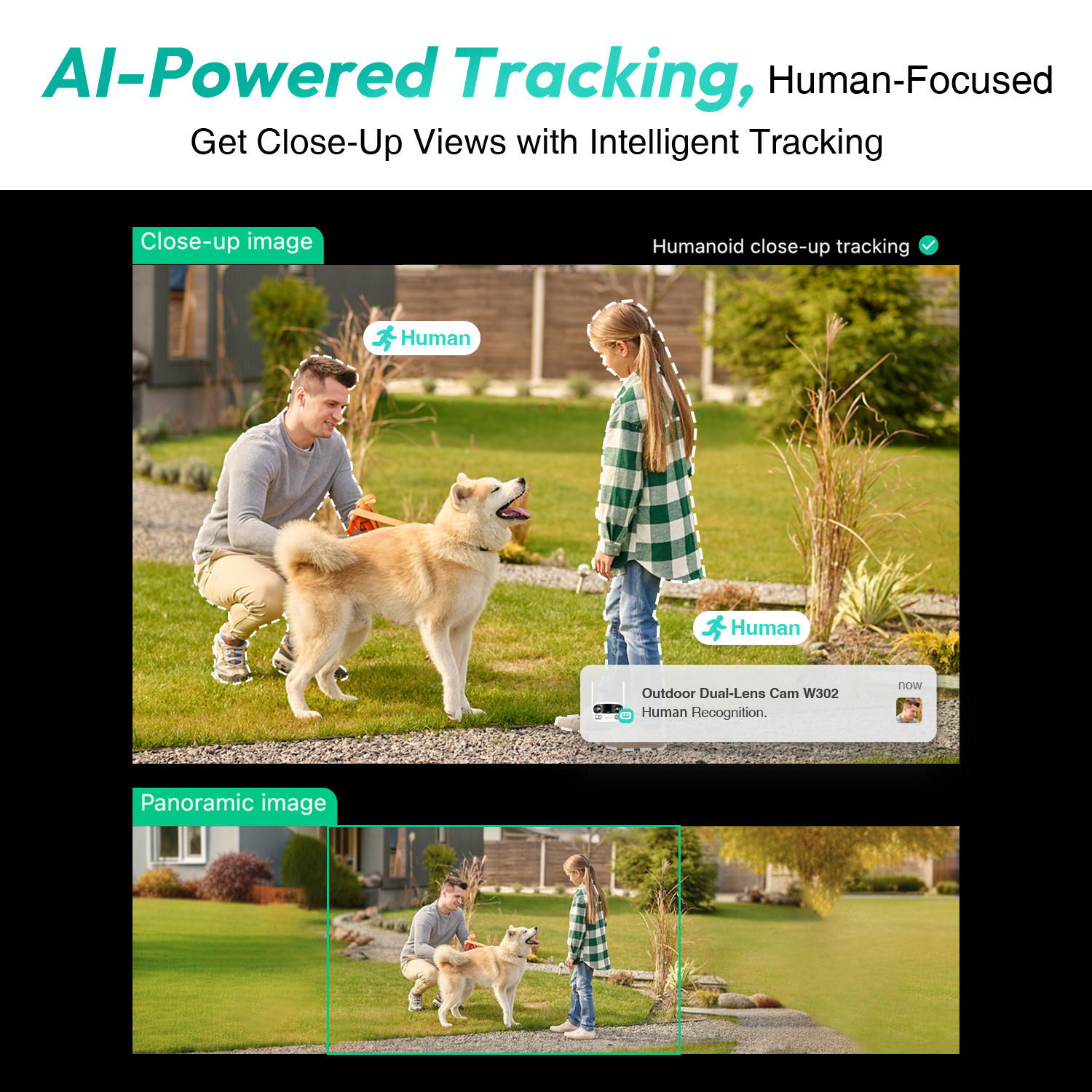 Botslab Outdoor-Kamera mit zwei Objektiven W302