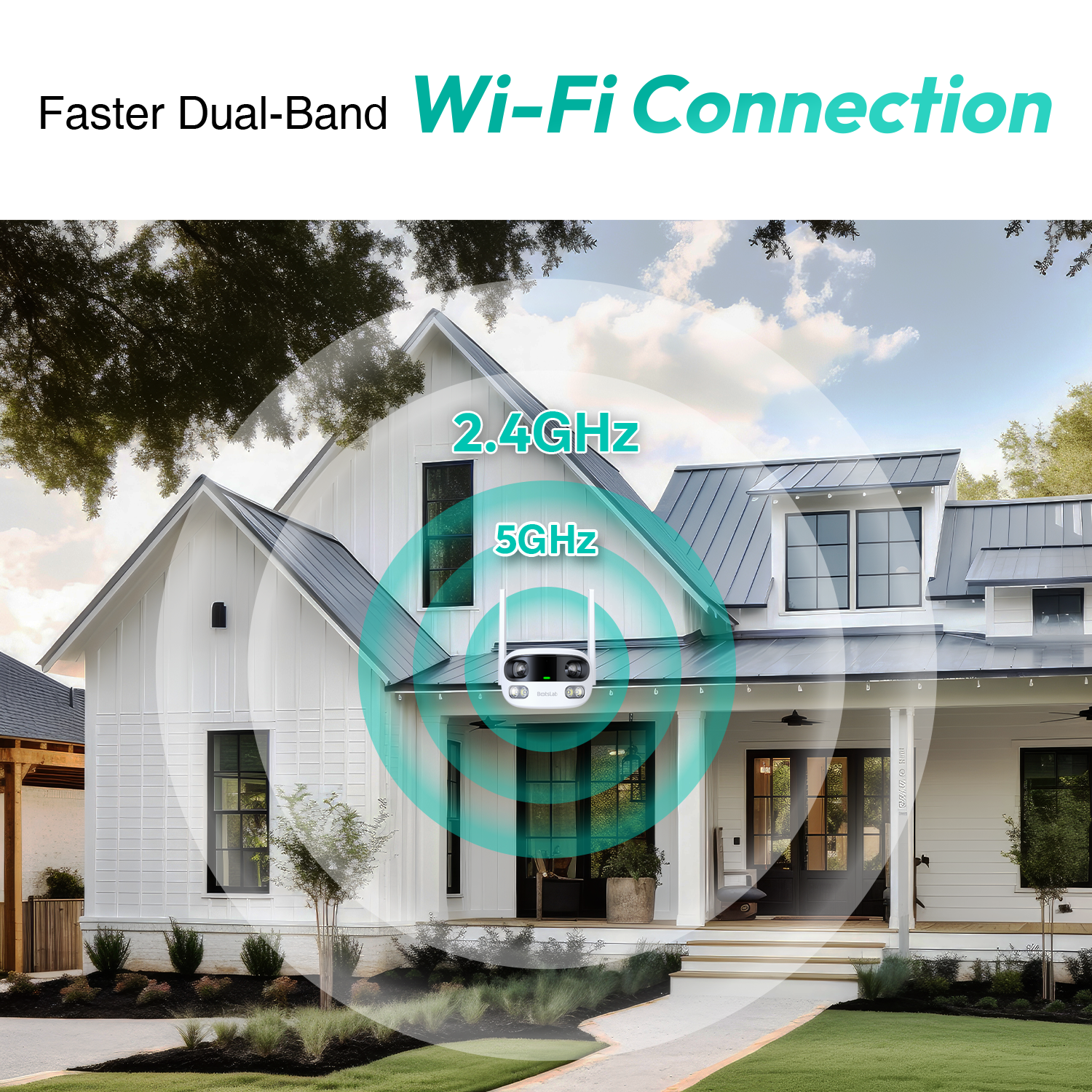 Botslab Outdoor-Kamera mit zwei Objektiven W302