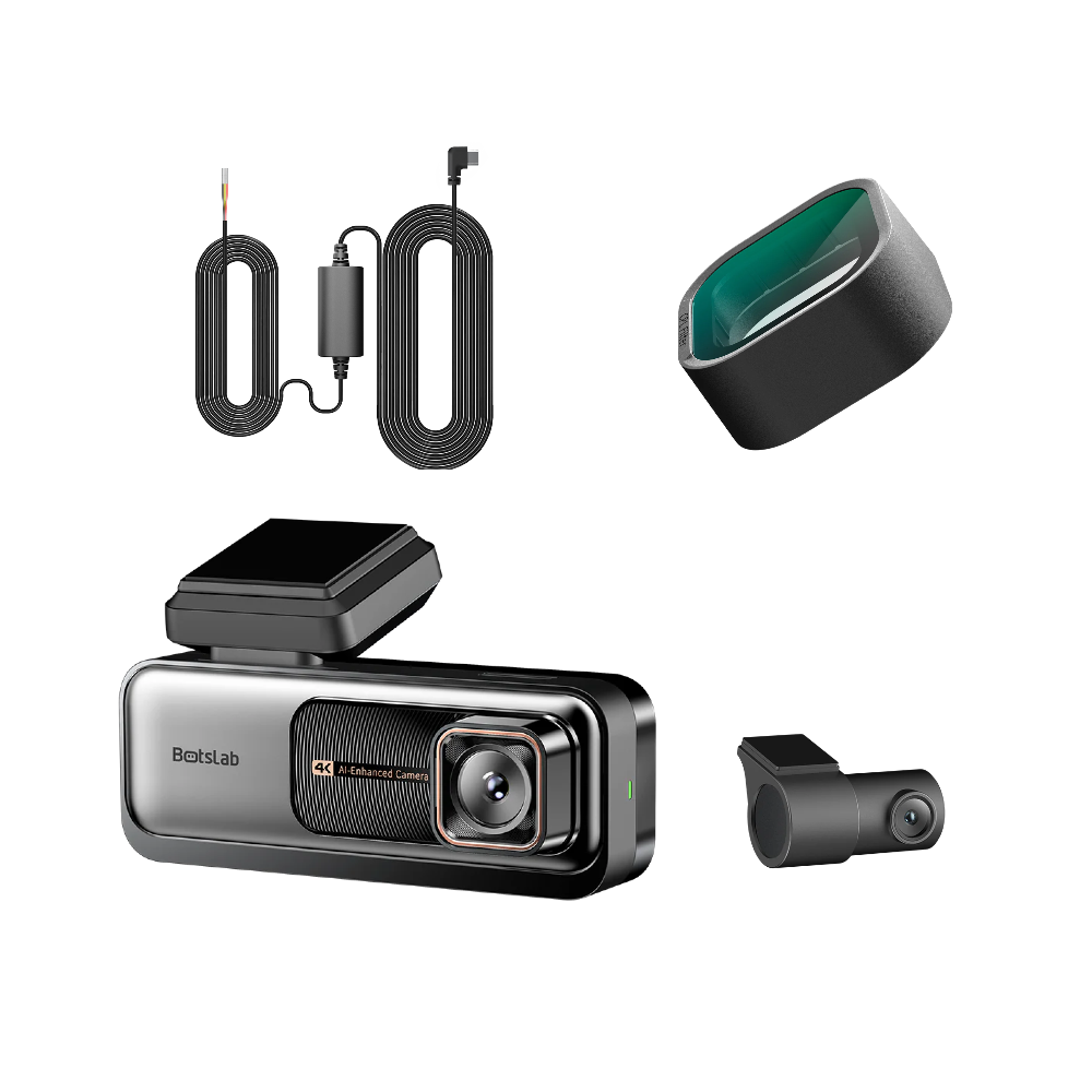 4k Dual Dash Cam | Hard Wired Dash Cam + CPL Filter | Botslab G980H