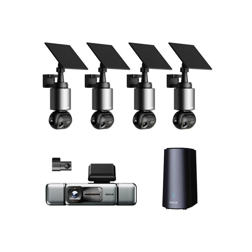 Home & Drive Security Bundle: W510 4-Cam Outdoor Camera + G980H 4-Channel Dash Cam