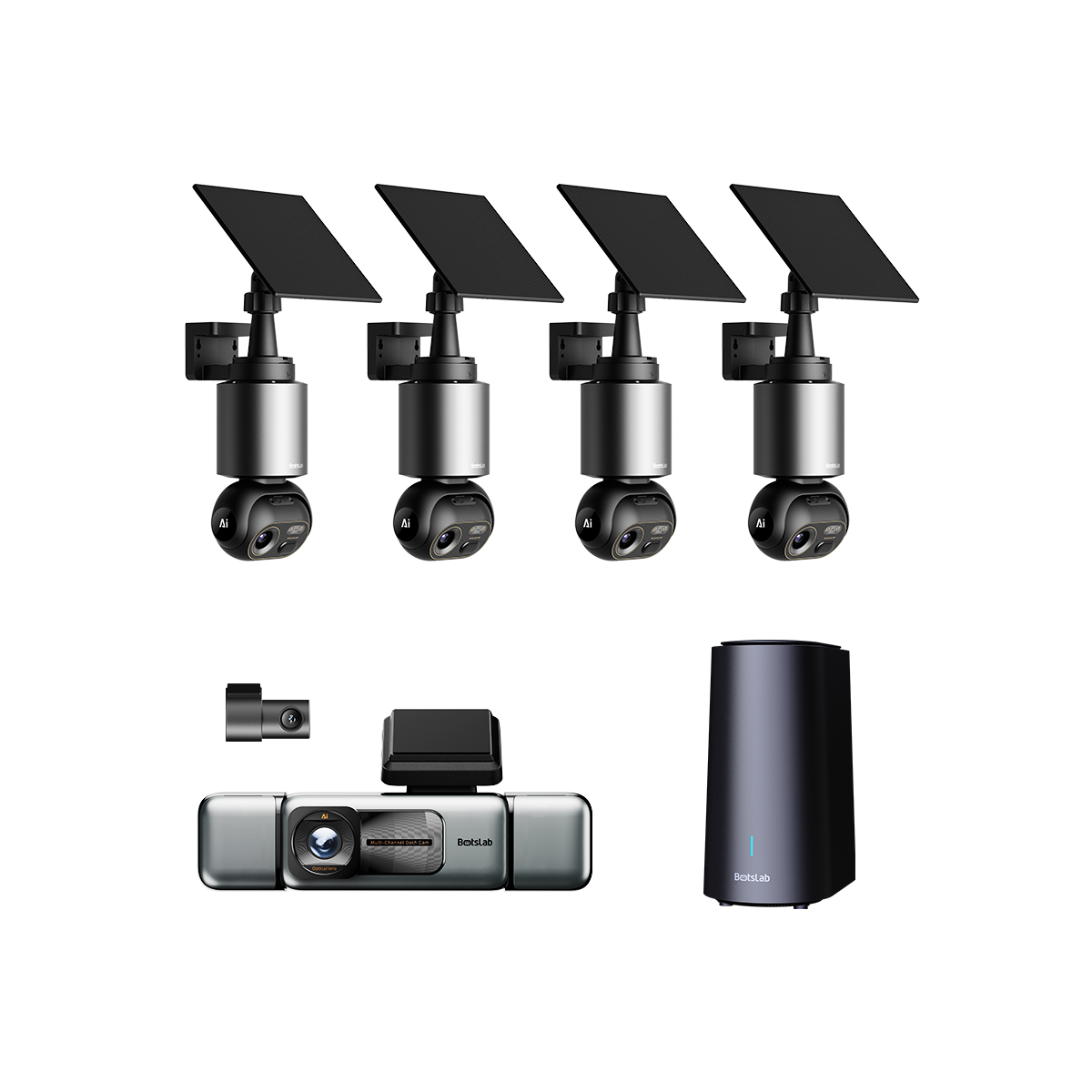 Security 4-Cam W510 + G980H Multi- Channel 4 Cameras Dash Cam Bundle EU