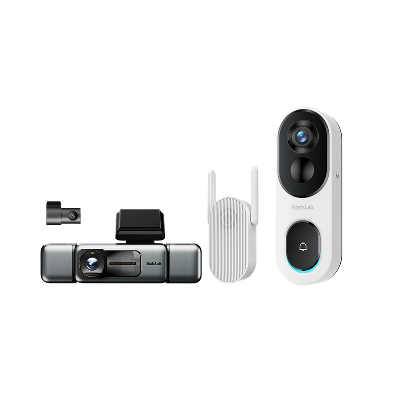 Botslab Home & Drive Security Bundle: G980H 4-Channel Dash Cam + R810 SE Video Doorbell