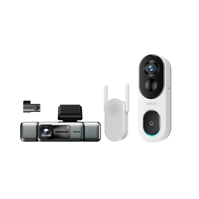 Home & Drive Security Bundle: G980H 4-Channel Dash Cam + R810 SE Video Doorbell