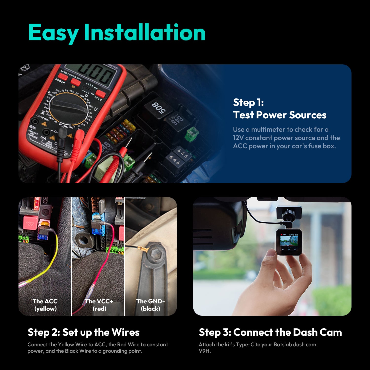 Type-C Hardwire Kit for G980H Series Dash Cams