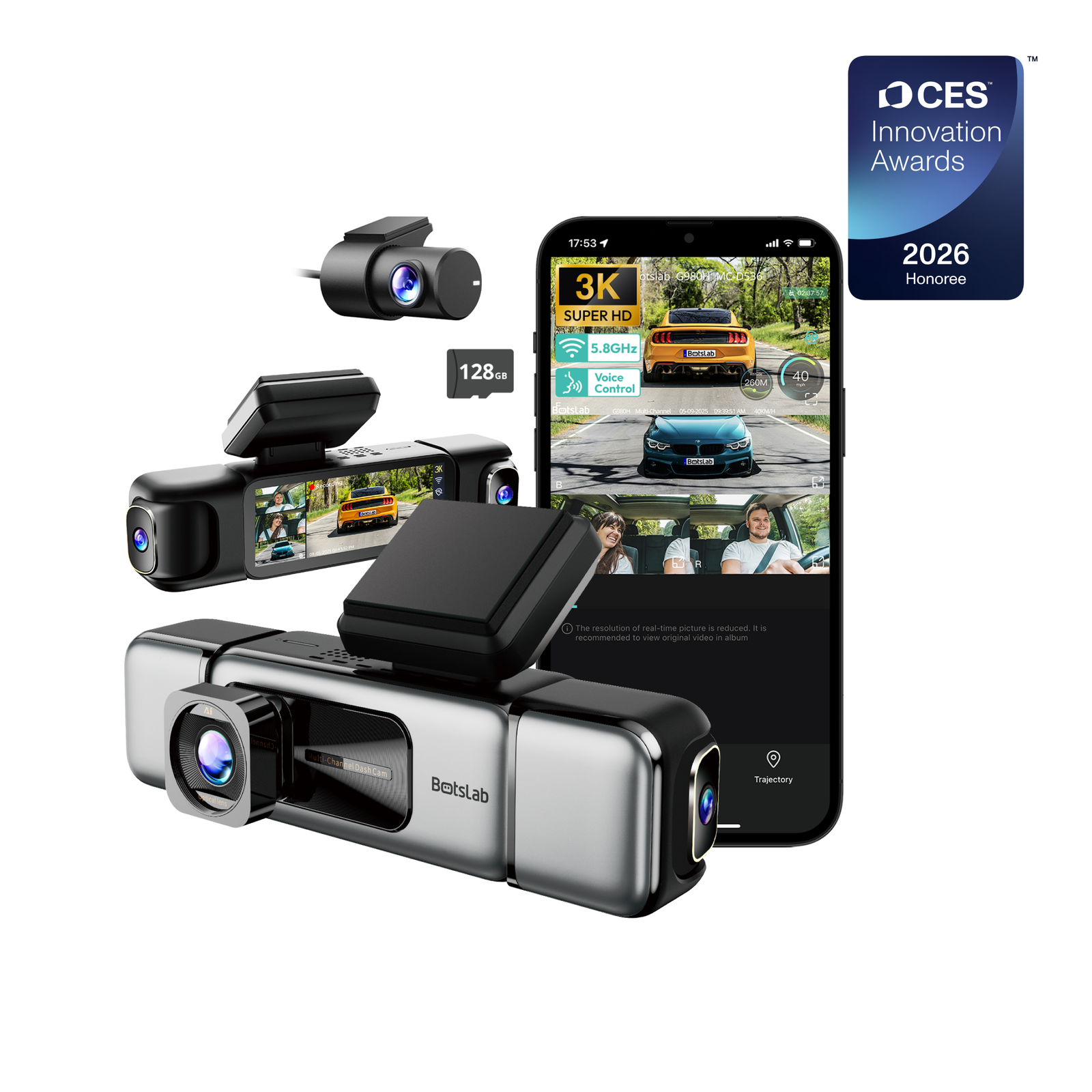 Dash Cam | Car Security Camera | Botslab 4 Cameras G980H