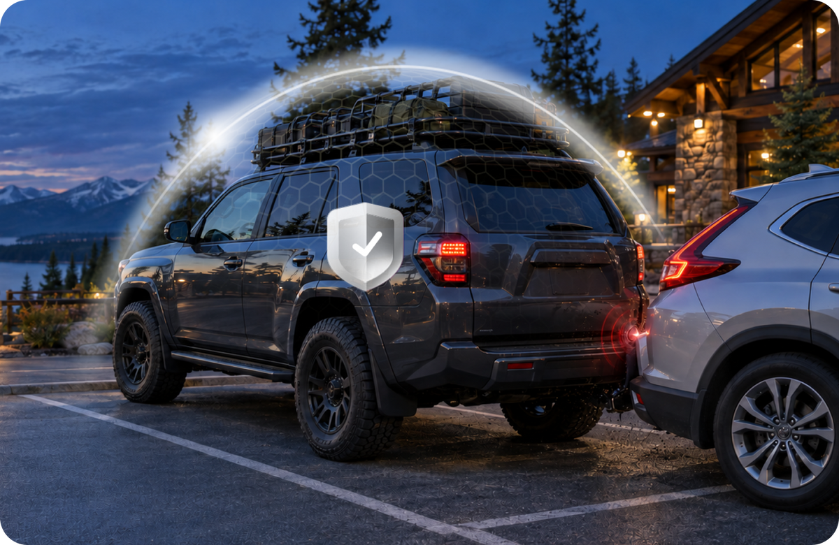 Zaparkované SUV chráněné detekcí kolize