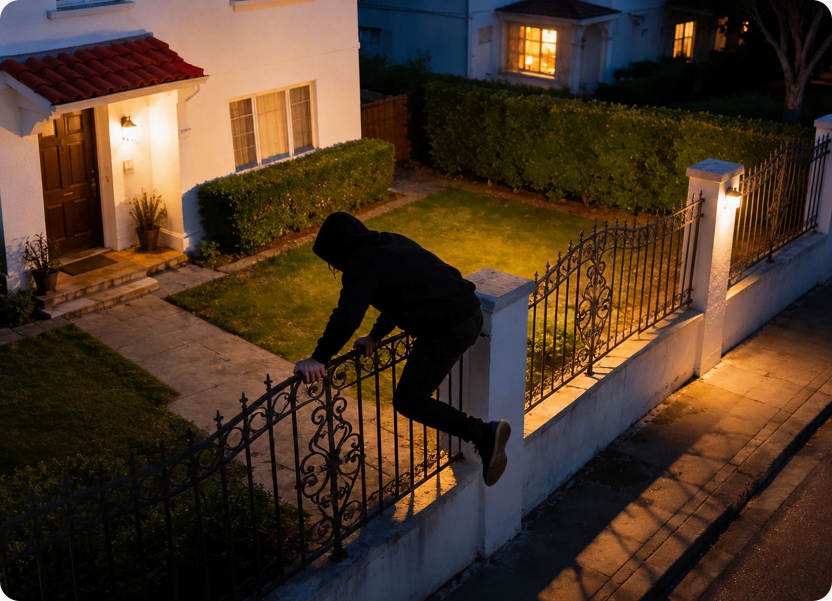Climb over the fence