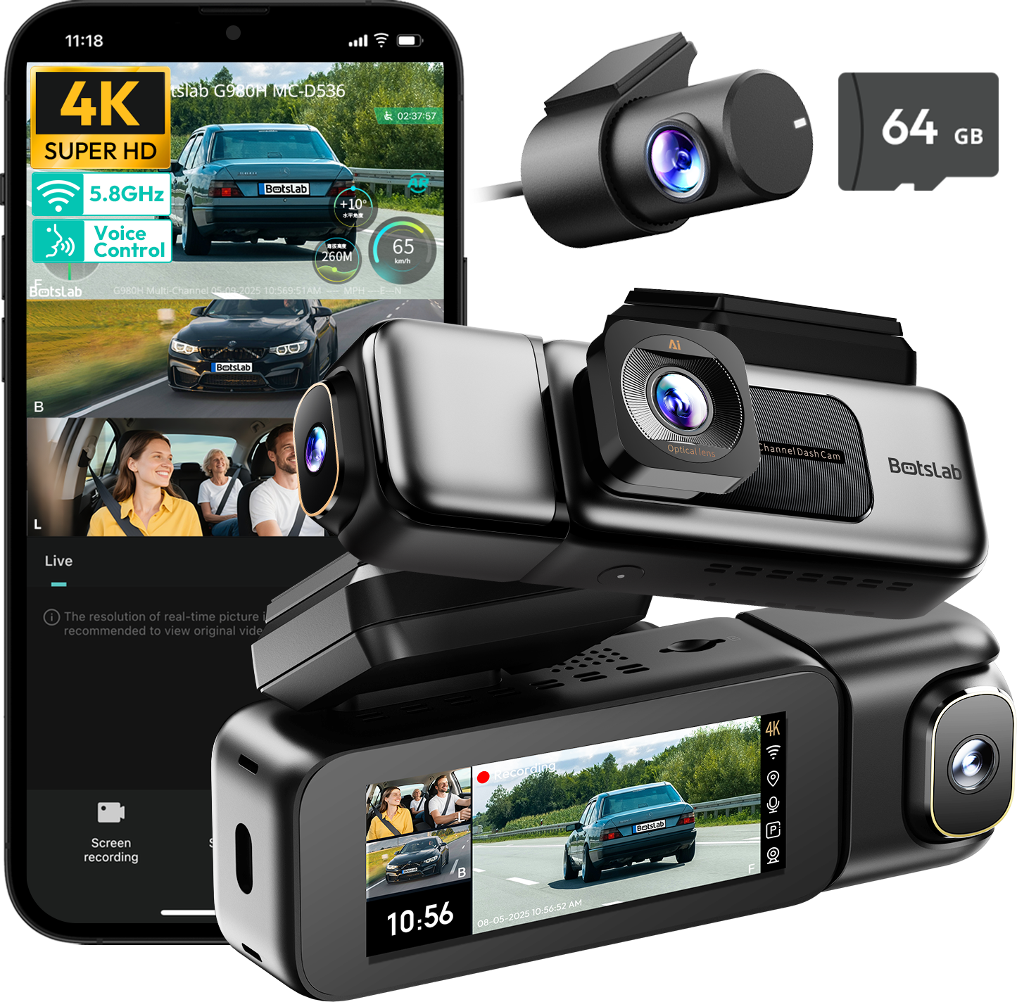 G980H 3-Channel Dash Cam