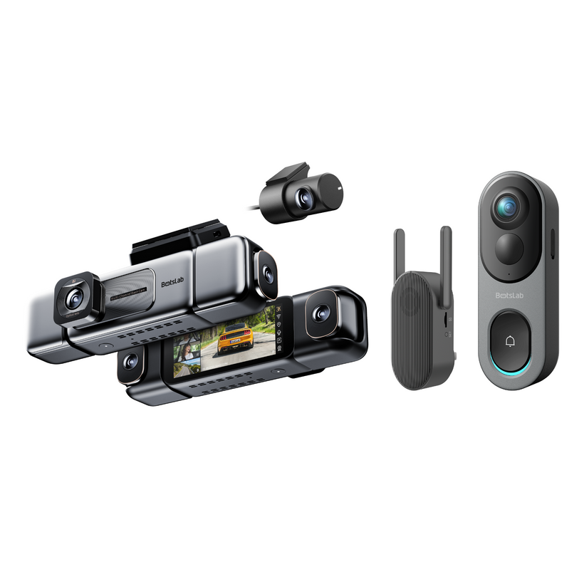 Home & Drive Security Bundle: R811S Video Doorbell + G980H 4-Channel Dash Cam
