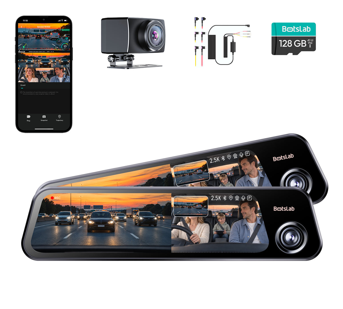 Nightvue-Rückspiegel-Dashcam NV900 (2er-Pack)