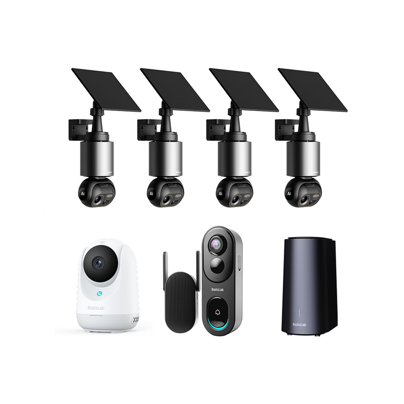 Botslab Home Security Bundle: W510 (4-Cam Kit) + C224 + R810