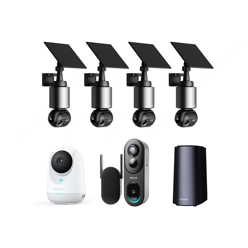 Home Security Bundle: W510 (4-Cam Kit) + C224 + R810